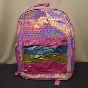 Wonder Nation Backpack Pink Glitter Rainbow Kids